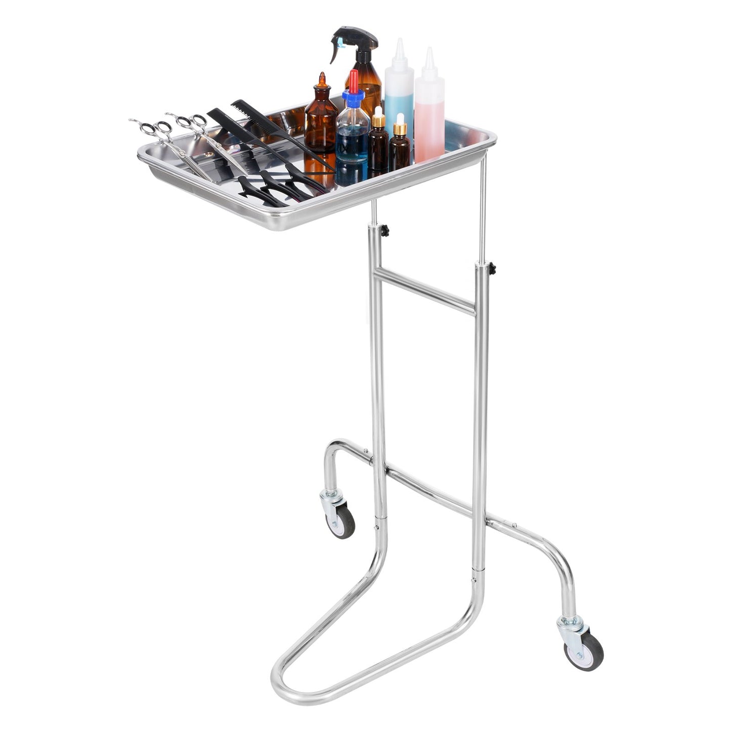 Laborwagen aus Edelstahl mit Einzeltablett und 2 leisen Rädern für die Laborklinik