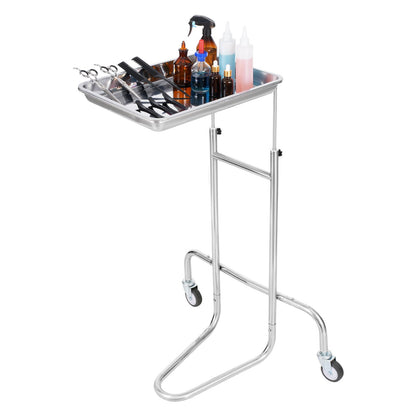 Laborwagen aus Edelstahl mit Einzeltablett und 2 leisen Rädern für die Laborklinik