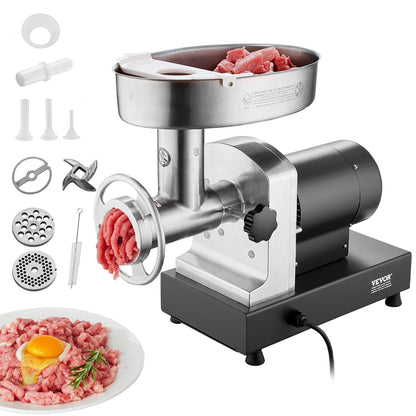 Commercial Electric Meat Grinder 6 Lbs/Min Sausage Stuffer Kitchen
