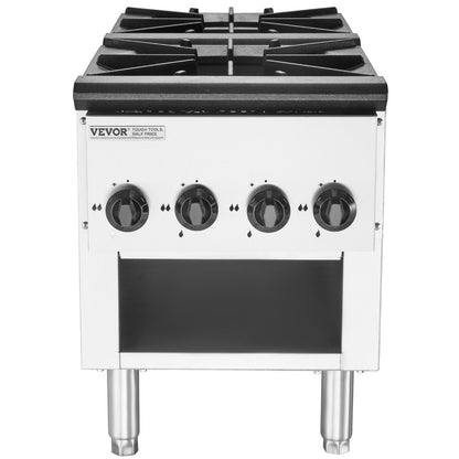 Commercial Gas Stove Cooker 2 Burners Countertop Cooking Hot Plate Kitchen