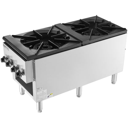 Commercial Gas Stove Cooker 2 Burners Countertop Cooking Hot Plate Kitchen