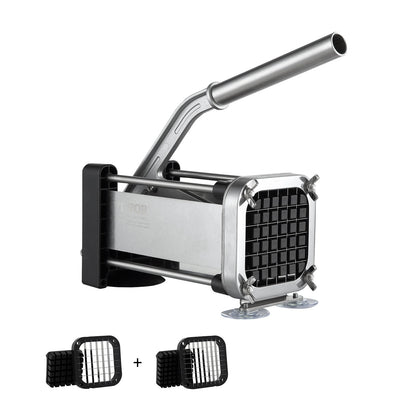 Fransk Fry Cutter Rostfritt stål Potatis Grönsaksskärare Hackare 2 Blad