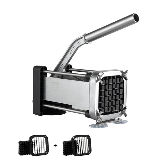 Fransk Fry Cutter Rostfritt stål Potatis Grönsaksskärare Hackare 2 Blad
