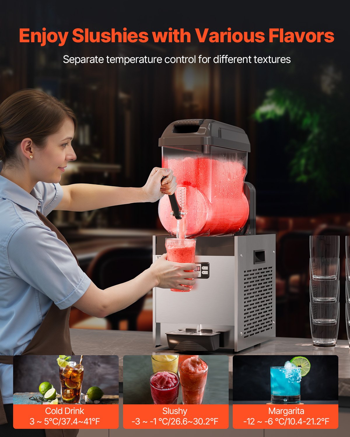 12L Commercial Slushy Machine Margarita Smoothie Frozen Drink Maker