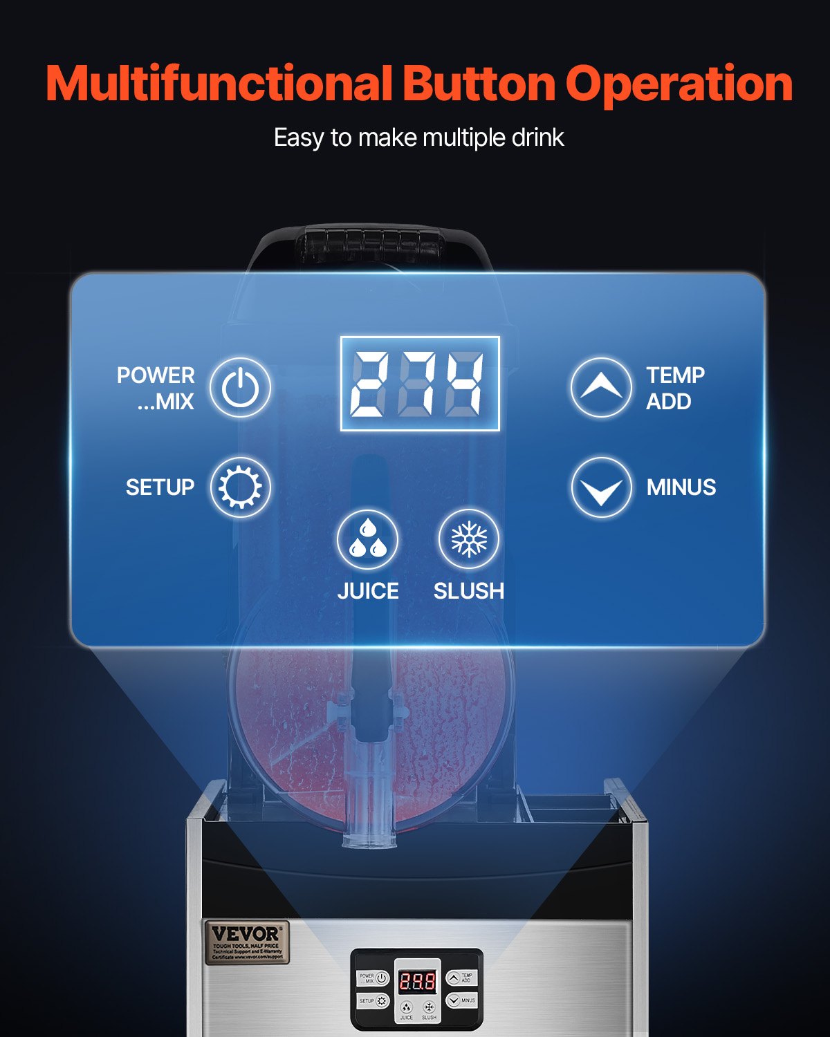 12L Commercial Slushy Machine Margarita Smoothie Frozen Drink Maker