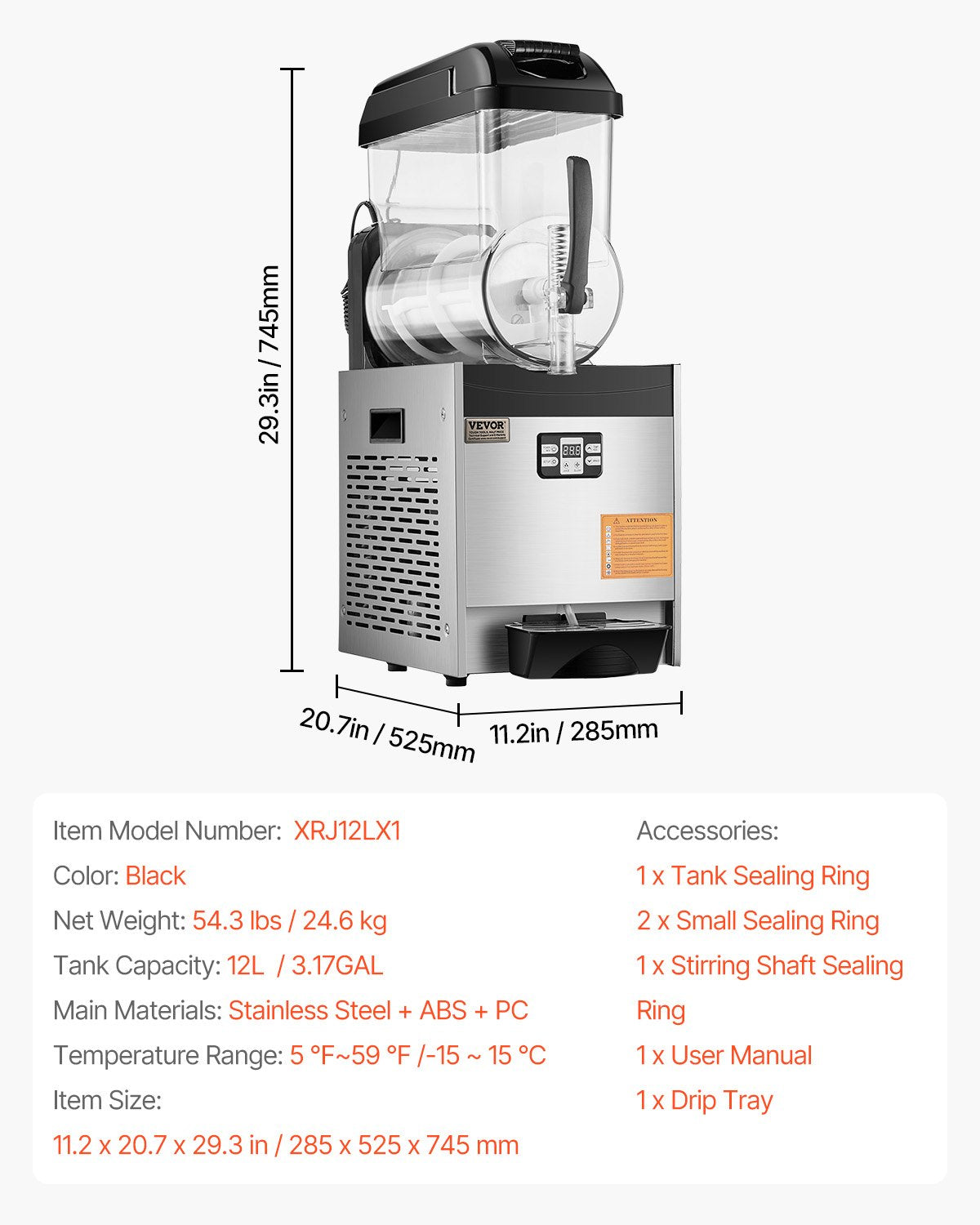 12L Commercial Slushy Machine Margarita Smoothie Frozen Drink Maker