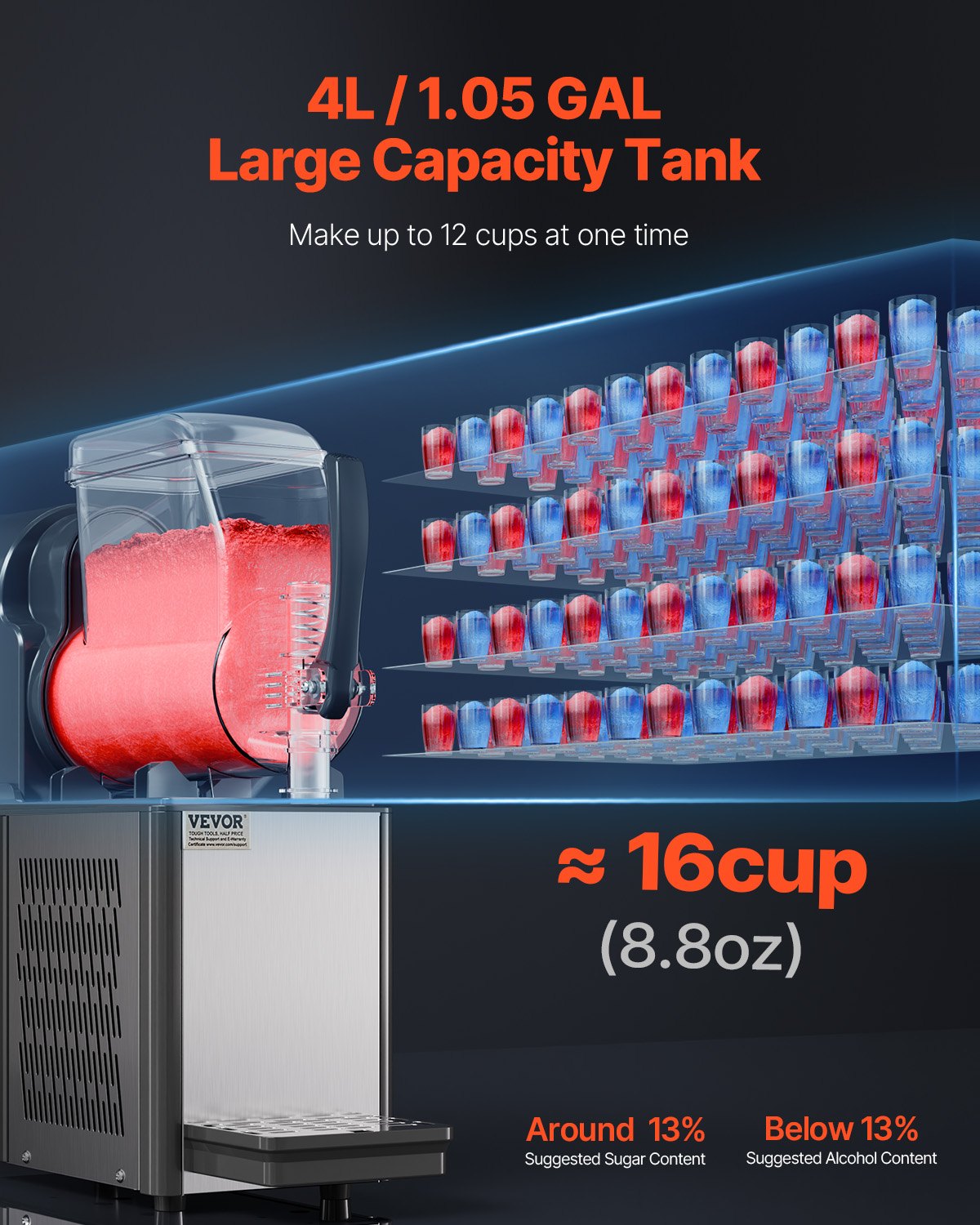 4L Commercial Slushy Machine Margarita Smoothie Frozen Drink Maker