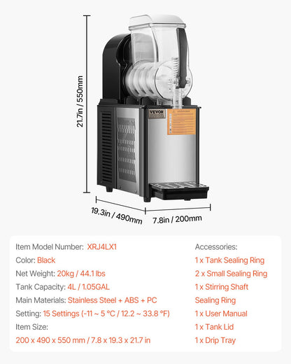 4L Commercial Slushy Machine Margarita Smoothie Frozen Drink Maker