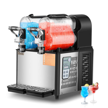 3Lx2 Tank Kommersiell Slushy Machine Margarita Smoothie Frozen Drink Maker