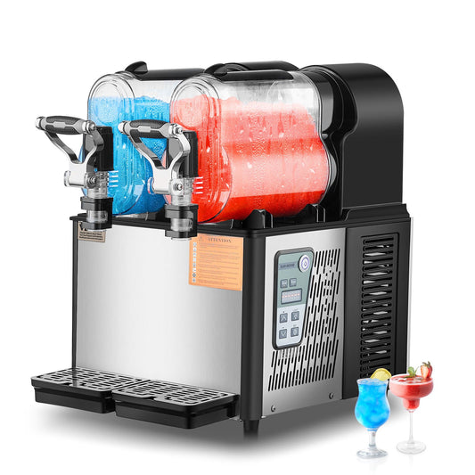 3Lx2 Tank Kommersiell Slushy Machine Margarita Smoothie Frozen Drink Maker