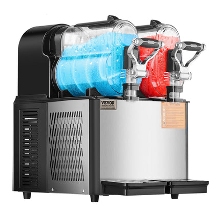 3Lx2 Tank Kommersiell Slushy Machine Margarita Smoothie Frozen Drink Maker