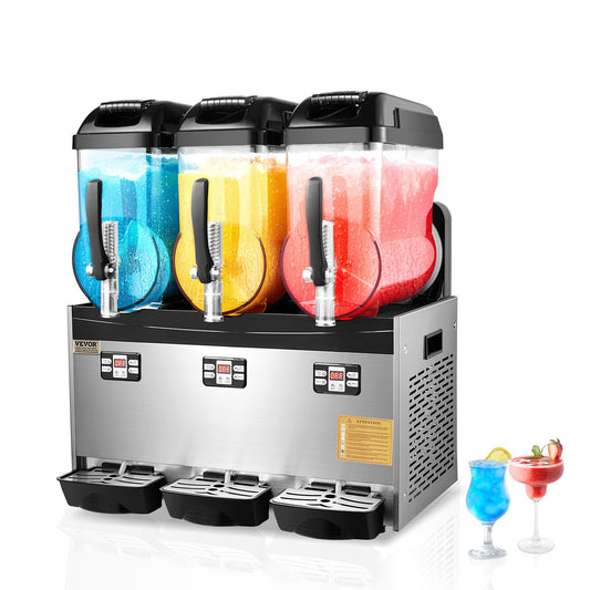 12Lx3 Tank Commercial Slushy Machine Margarita Smoothie Frozen Drink Maker