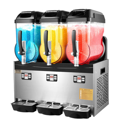12Lx3 Tank Commercial Slushy Machine Margarita Smoothie Frozen Drink Maker