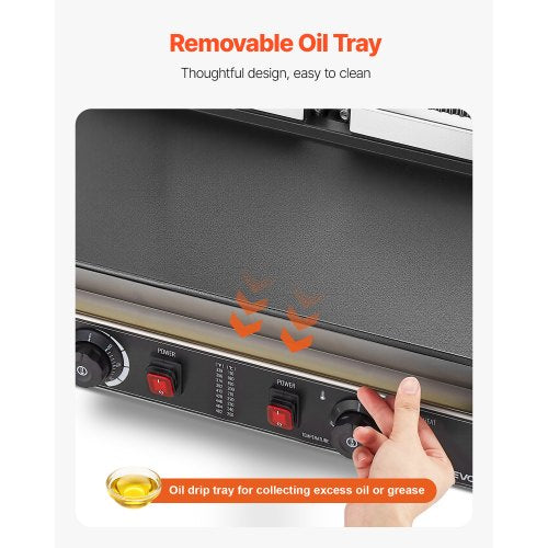 Commercial Panini Press Grill Sandwich Maker Baking Tray 48x23cm | EU