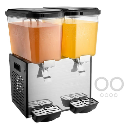 Commercial Beverage Dispenser 18L x 2 Tankar Kall Juice Is Dryck Dispenser