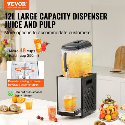 Commercial Beverage Dispenser 12L Kall Juice Ice Drink Dispenser för fest