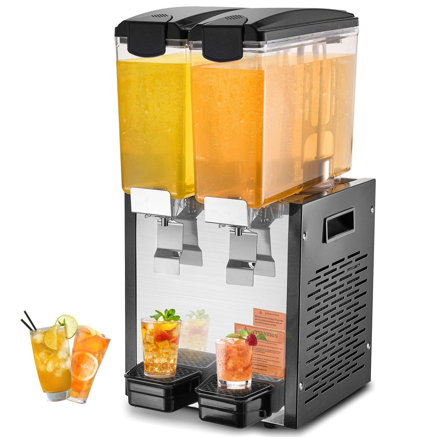 Commercial Beverage Dispenser 10L x 2 Tankar Kall Juice Is Dryck Dispenser