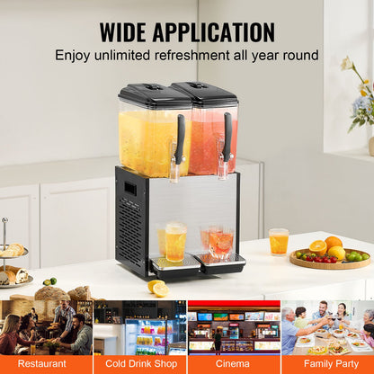 Commercial Beverage Dispenser 12L x 2 Tankar Kall Juice Is Drink Dispenser