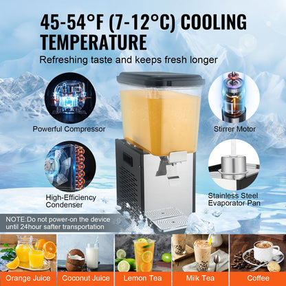 Commercial Beverage Dispenser 18L Kall Juice Ice Drink Dispenser för fest