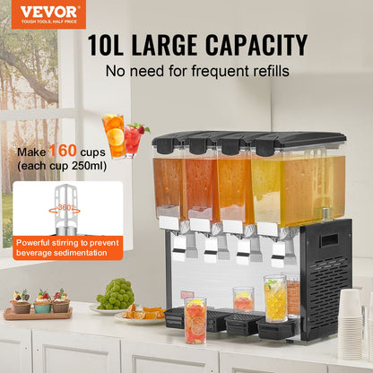 Commercial Beverage Dispenser 10L x 4 tankar Kall Juice Is Drink Dispenser