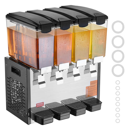 Commercial Beverage Dispenser 10L x 4 tankar Kall Juice Is Drink Dispenser