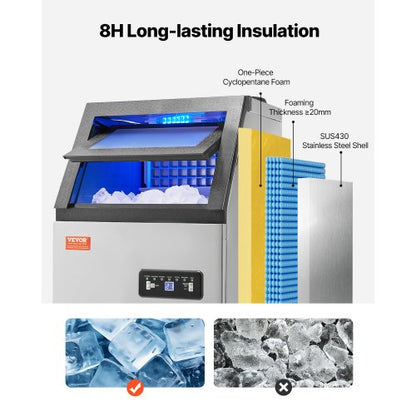 commercial ice machine Freestanding cabinet machine 110lbs/24H 36 ice cubes | EU