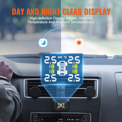 RV Tire Pressure Monitoring System Real-time Trailer TPMS 4 Sensors