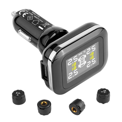 RV Tire Pressure Monitoring System Real-time Trailer TPMS 4 Sensors
