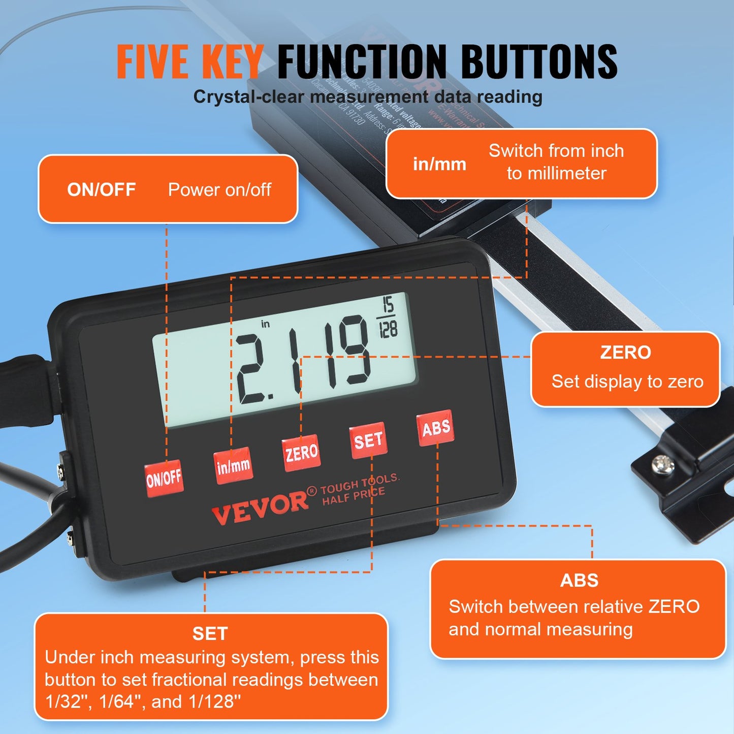 Digital Readout 6'' & 12'' & 24'' Linear Scale 3 Axis DRO Display Kit
