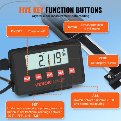 Digital Readout 6'' & 12'' & 24'' Linear Scale 3 Axis DRO Display Kit