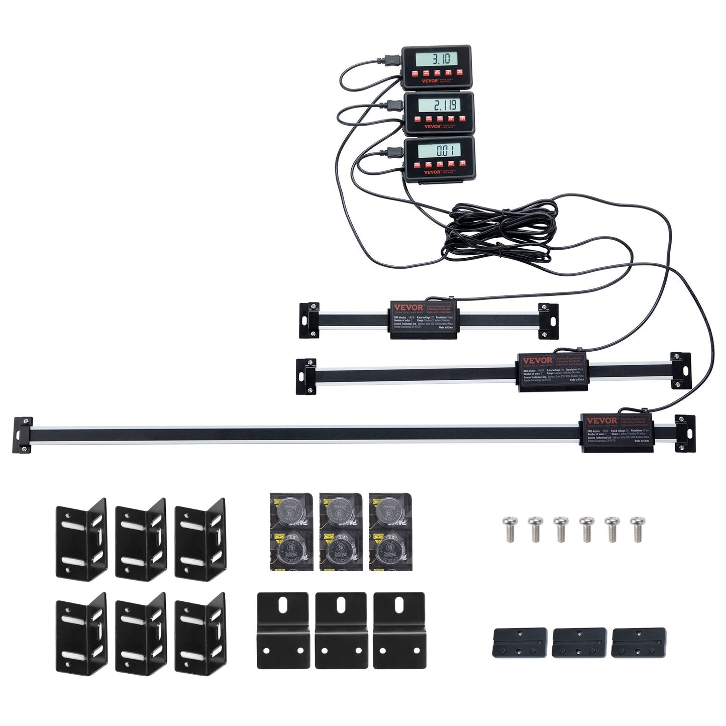 Digital Readout 6'' & 12'' & 24'' Linear Scale 3 Axis DRO Display Kit