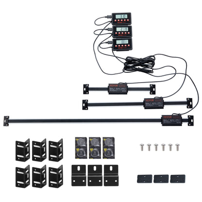 Digital Readout 6'' & 12'' & 24'' Linear Scale 3 Axis DRO Display Kit