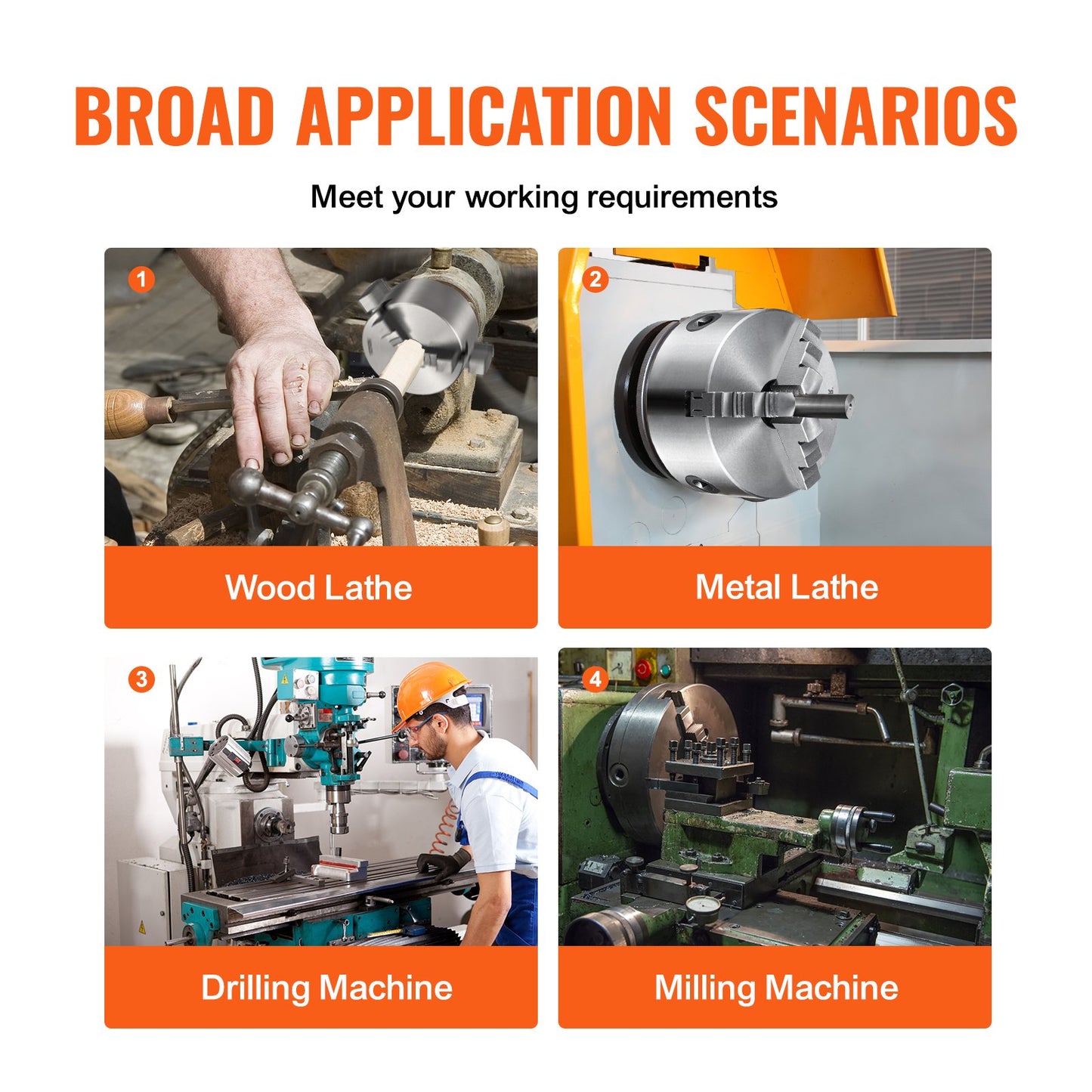 3-jaw lathe chuck, 6'', self-centering lathe chuck, 0.14- 6.3 inch/3.5-160 mm clamping range with T-key fastening screws Reversible jaws, for lathe 3D printer machining Center milling Drilling machine