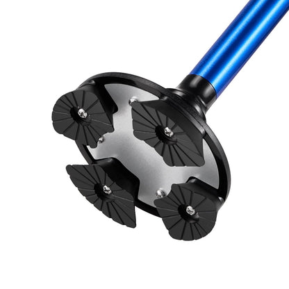 Walking Cane Foldable Walking Stick 8-Level Height 4-Prong Swivel Base