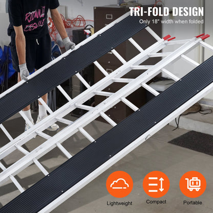 85" x 54" Extra bred aluminium fällbar ramp 1500LBS Kapacitet Lastramp