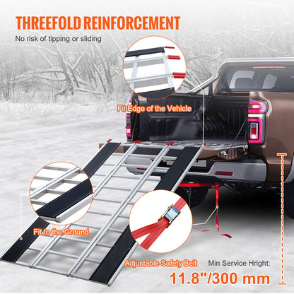 85" x 54" Extra bred aluminium fällbar ramp 1500LBS Kapacitet Lastramp