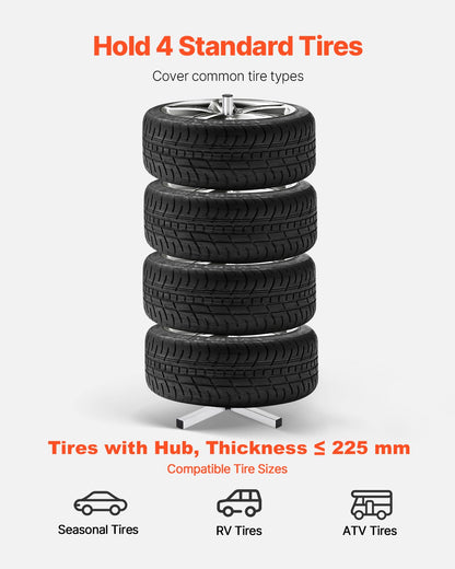Tire rack for 4 tires with rim Tire holder Fits up to 225 mm wide tires