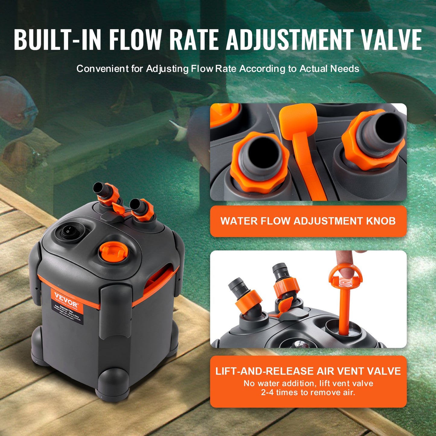 30 Gallon Aquarium Canister Filter 8w UV-lampa Fish Tank Tyst