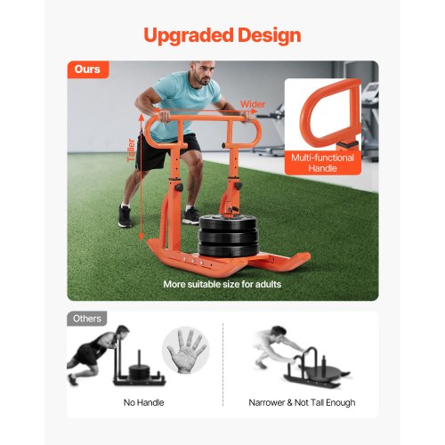Vikt Power Pull Push Sled Träning Fitness Styrketräning Orange |  EU