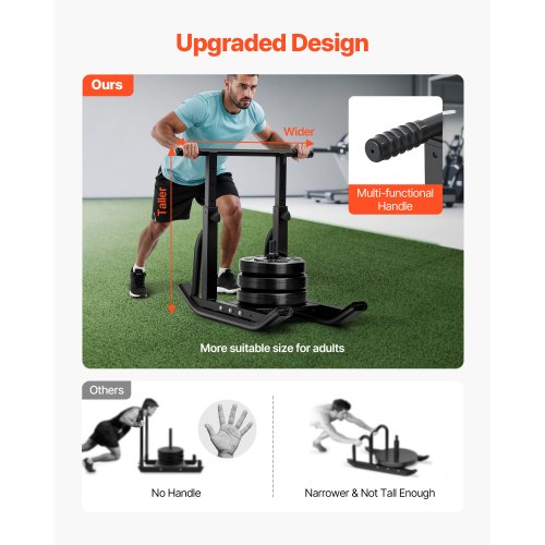 Weight Pull Push Training Fitness Strength Speed ​​Training Sled Black | EU