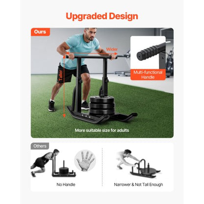 Weight Pull Push Training Fitness Strength Speed ​​Training Sled Black | EU