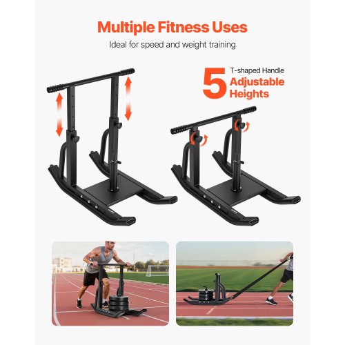 Weight Pull Push Training Fitness Strength Speed ​​Training Sled Black | EU