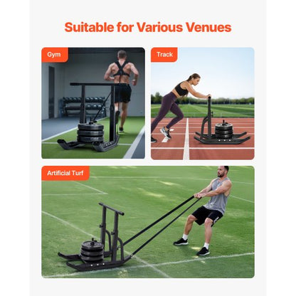 Weight Pull Push Training Fitness Strength Speed ​​Training Sled Black | EU