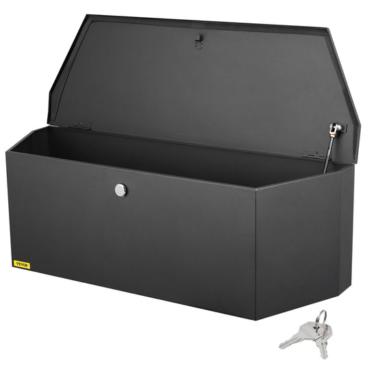 Trailer Tongue Tool Förvaringslåda 36 x 12 x 12 tum kolstål + låsnycklar