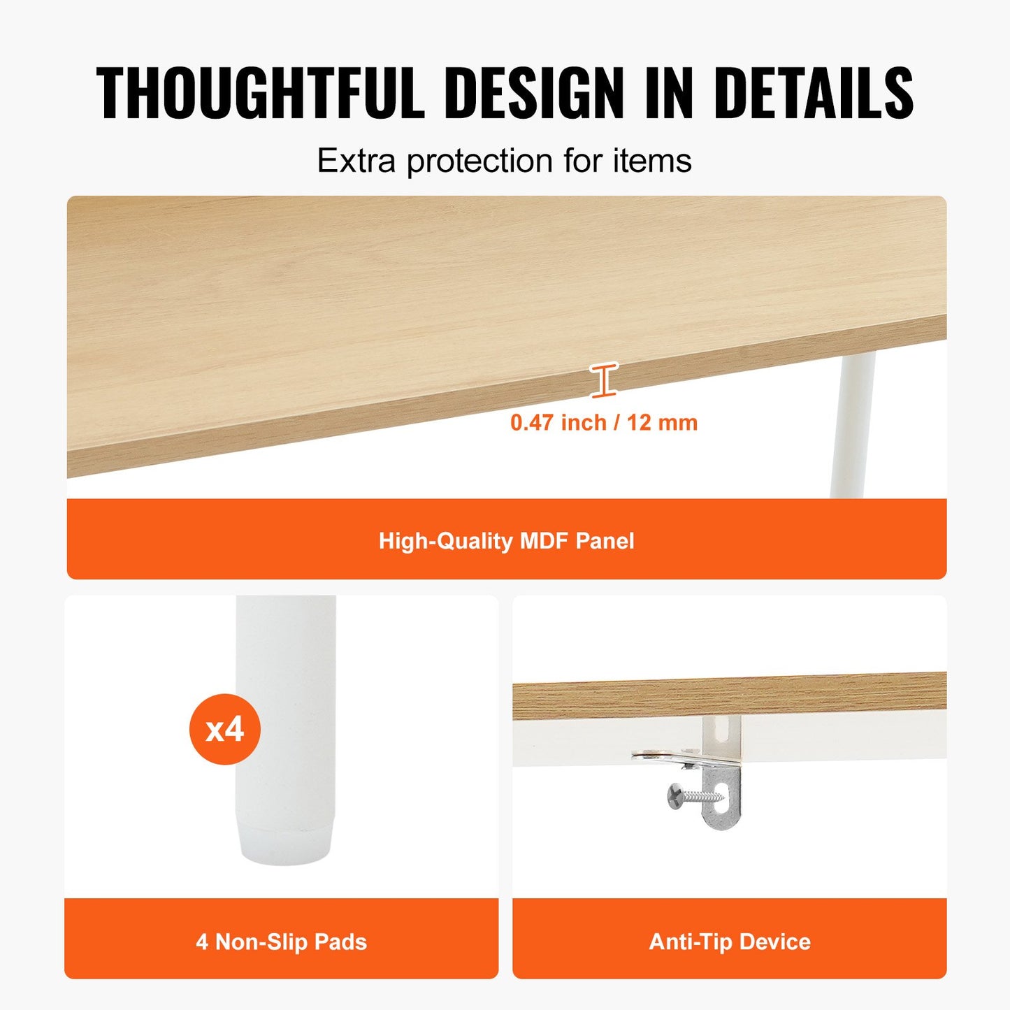 Rattan Bookcase Ladder Shelf with 2 Doors Rectangle Storage Rack Natural