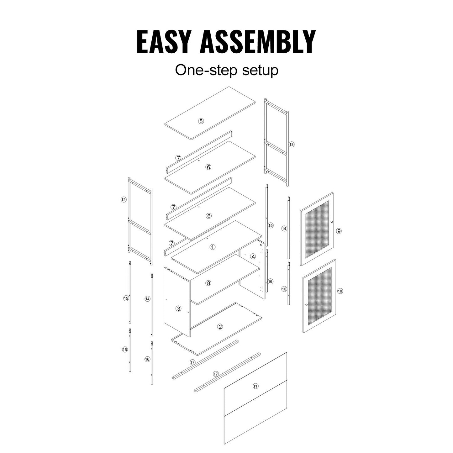 Rattan Bookcase Ladder Shelf with 2 Doors Rectangle Storage Rack Natural