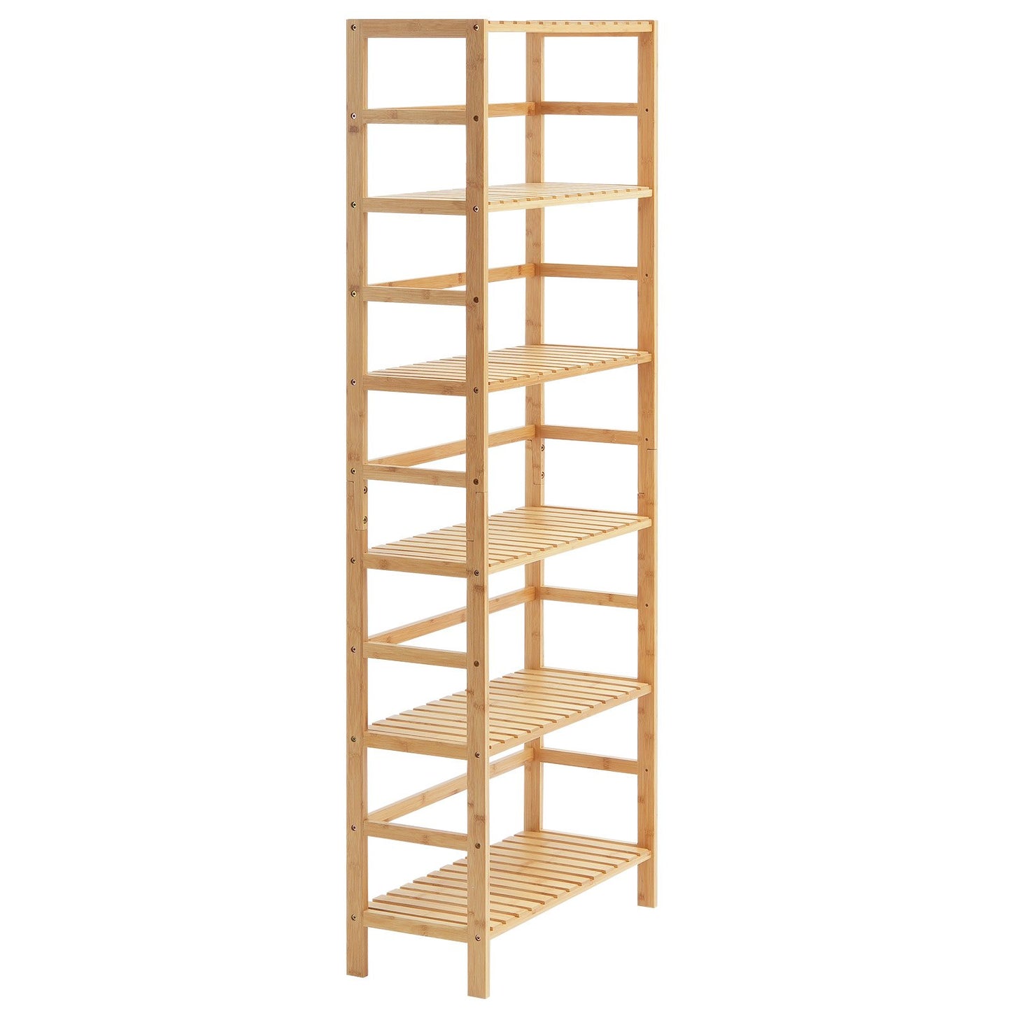 Bamboo bookshelf 6 tiers bamboo ladder bookcase rectangle storage rack