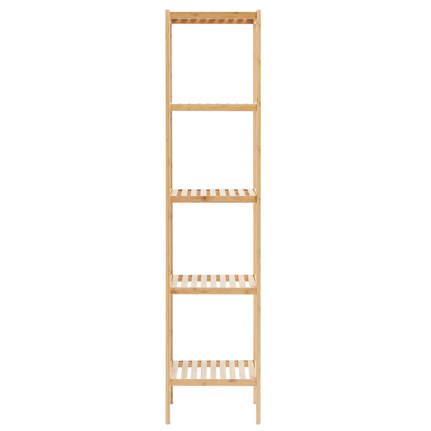 Hörn Stående Bokhylla 5-vånings Bamboo Stege Smal Hylla Plant Stand