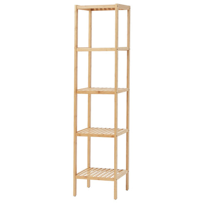 Hörn Stående Bokhylla 5-vånings Bamboo Stege Smal Hylla Plant Stand