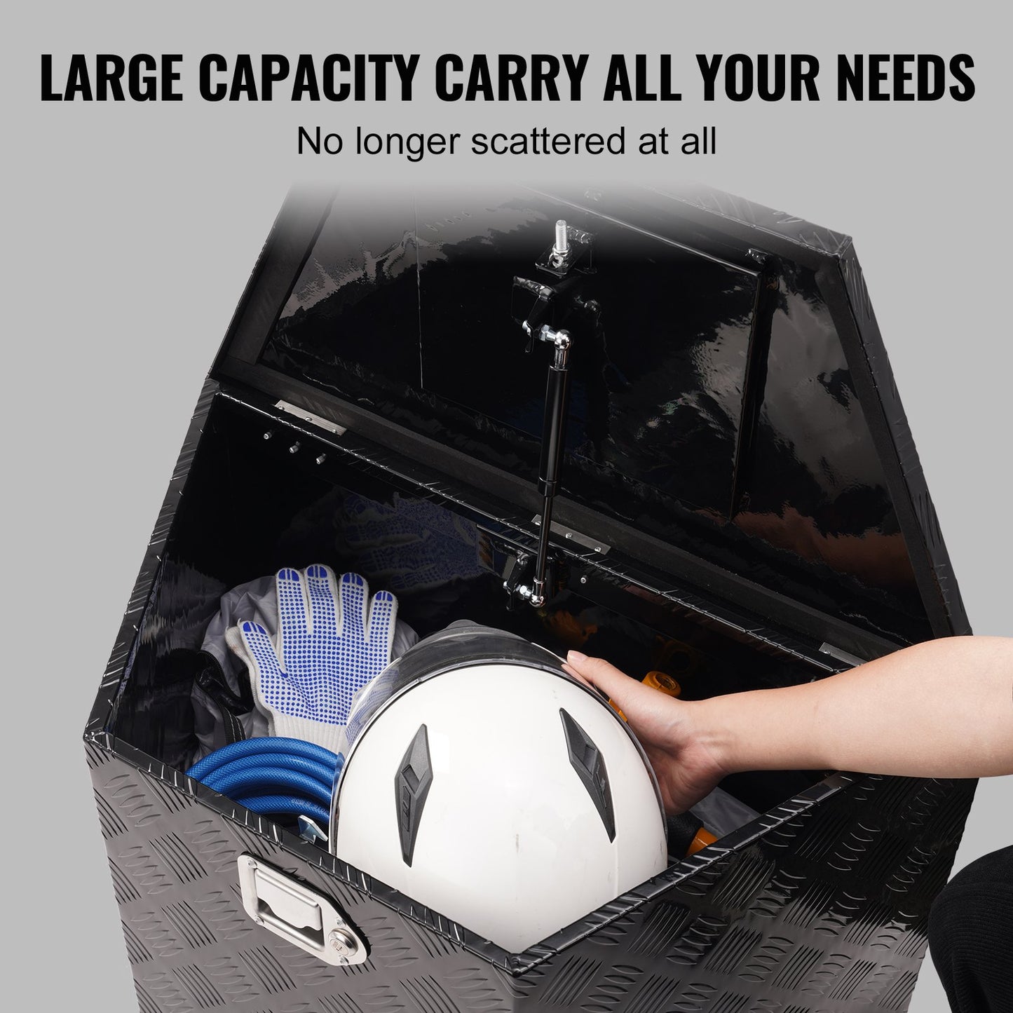 Trailer Tongue Box, Aluminiumlegering Diamond Plate Tongue Box Verktygslåda, Heavy Duty Trailer Box förvaring med lås och nycklar, Utility Trailer Tongue Box för pickup, husbil, trailer, 39"x16.5"x12